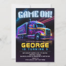 Search for game truck birthday invitations Party