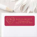 Search for gold heart return address labels Bridal shower