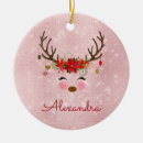 Search for pink reindeer ornaments Girly