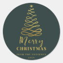 Search for gold merry christmas stickers Pine tree