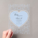 Search for script font baby shower invitations Blue