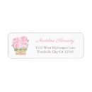 Search for pink hydrangea return address labels Watercolor