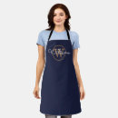 Search for navy blue monogram aprons Gold