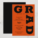 Search for black and orange graduation invitations High school