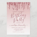 Search for pink rose gold blush sparkly drips invitations Sparkle