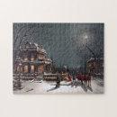 Search for vintage christmas puzzles Snowy landscape