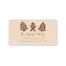 Search for cookies return address labels Gingerbread man
