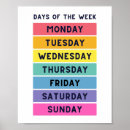 Recherche de jours de la semaine posters Éducation