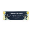 Search for romantic floral return address labels Navy blue