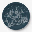 Search for christmas village paper plates Night