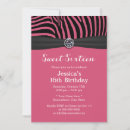 Recherche de zèbre rose et noir invitations Seize