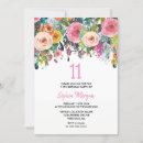 Search for girls 11th birthday invitations Floral
