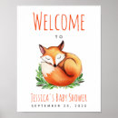 Search for woodland fox baby shower posters Greenery