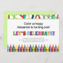 Search for crayon birthday invitations Girl