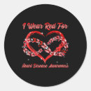 Search for stroke red ribbon stickers Warrior