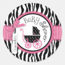 Search for hot pink and black zebra stickers Baby shower