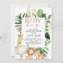 Recherche de green gold baby shower invitations Animaux de safari