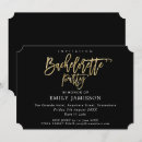 Search for gold and black bachelorette party invitations One last fling