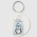 Search for cute penguins round keychains Watercolor