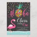 Search for pink flamingo birthday invitations Aloha