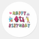 Recherche de 4ème heureux autocollants 4 ans