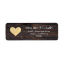 Search for wood heart return address labels Rustic
