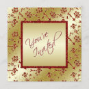 Search for oriental wedding invitations Red and gold