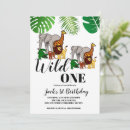 Search for jungle wild one invitations First