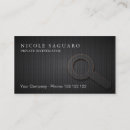 Search for magnifying glass business cards Investigator
