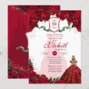 Recherche de red rose quinceanera invitations Élégant