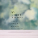 Search for the night before wedding signs Black and white