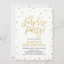 Search for gold and white 50th birthday invitations Surprise birthday party
