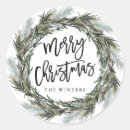 Search for pine wreath stickers Merry christmas