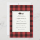 Search for red plaid baby shower invitations Rustic
