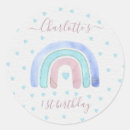 Search for purple and teal stickers First birthday