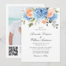 Search for dusty blue and peach wedding invitations Eucalyptus