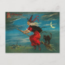 Recherche de sorcière volante cartes postales Chat noir