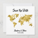 Search for gold world map invitations Modern