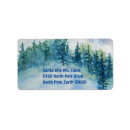 Recherche de winter scene return address labels Aquarelle