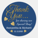 Search for gold and blue wedding stickers Elegant