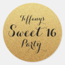 Search for gold glitter ombre stickers Sweet 16
