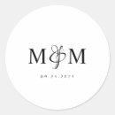 Recherche de de monogramme mariage autocollants Minimaliste simple