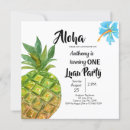Search for pineapple 1st birthday invitations Aloha