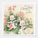 Search for vintage easter bunny napkins Retro