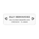 Search for black and white heart return address labels Chic