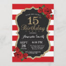 Search for red white quinceanera invitations 15th birthday