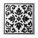 Recherche de floral noir blanc carreaux Décoratif