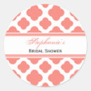 Search for coral bridal shower stickers White