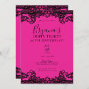 Search for hot pink and black birthday invitations Glam