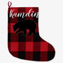 Search for black bear christmas stockings Red